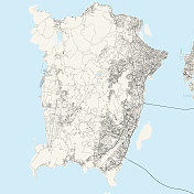 槟榔屿，马来西亚矢量地图