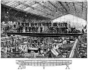 1889年巴黎博览会的电动滚动桥观景台