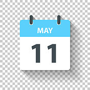 5月11日-扁平化设计风格的每日日历图标