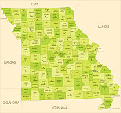 密苏里州平面地图