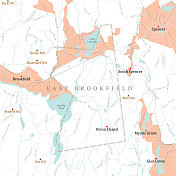 MA Worcester East Brookfield矢量路线图