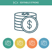 可编辑的笔触细线图标