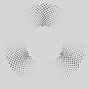 三个部分围绕拷贝空间,淡出大约120度轴。 三个部分围绕拷贝空间,淡出大约120度轴。