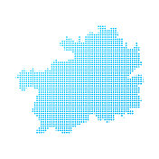 白底蓝点贵州地图