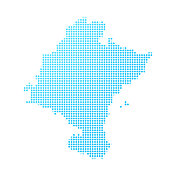 纳瓦拉地图，白底蓝点