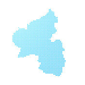 莱茵兰-普法尔茨地图，白底蓝点