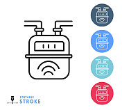 家用效率天然气表细线图标设置-可编辑的行程