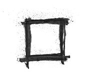 抽象手绘框架由干黑色粉笔在白纸背景-矢量图与自然颗粒污染周围-孤立的物体在灰度与不均匀的锯齿边缘和独特的纹理效果-简单的图形设计