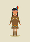 美国土著妇女的民族服装