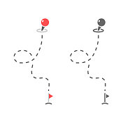 路线位置图标矢量设计。