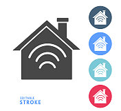 家居效率家居自动化图标设置多色圈