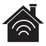 家居效率家居自动化图标-固体100%黑色填充