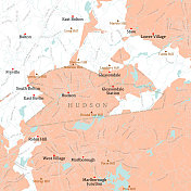 MA Middlesex Hudson矢量路线图