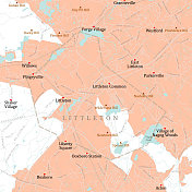 MA Middlesex Littleton矢量路线图