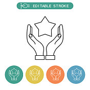 手星评级和评论细线图标