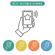 手机明星评论细线图标