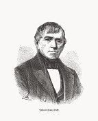 约翰・弗朗茨・恩克(1791-1865)，德国天文学家，木刻，1893年出版