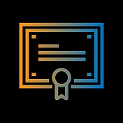 文凭线图标，轮廓矢量符号