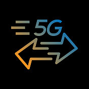 5G互联网线图标，轮廓矢量符号