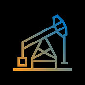石油工业线图标，轮廓矢量符号
