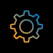 齿轮线图标，轮廓矢量符号