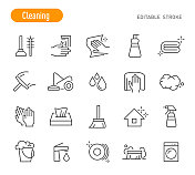 清洁图标-线条系列-可编辑的笔触 清洁图标-线条系列-可编辑的笔触