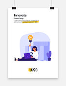 创新概念平面设计海报，封面和横幅。现代平面设计矢量插图。