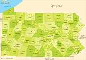 宾夕法尼亚州平面地图