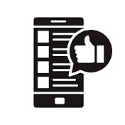 喜欢按钮社交媒体字形图标