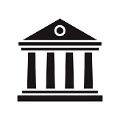 政府建筑政治字形图标 政府建筑政治字形图标