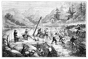 1862年，美国加利福尼亚州旧金山，人们在河边挖金矿