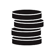 硬币银行字形图标