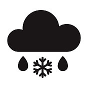 冻雨天气符号图标 冻雨天气符号图标