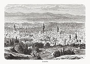 叙利亚大马士革的历史观，木刻，出版于1893年