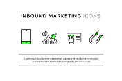 入站营销相关线路图标。向量符号说明。