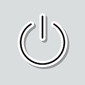 权力。灰色背景上的图标贴纸 权力。灰色背景上的图标贴纸