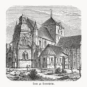 挪威特隆赫姆的尼达罗斯大教堂，木版，1893年出版