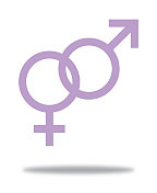 薰衣草连接男性和女性符号 薰衣草连接男性和女性符号
