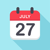 7月27日-日历图标-新年
