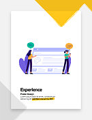 体验海报,封面和横幅的概念平面设计。现代平面设计矢量插图。 体验海报,封面和横幅的概念平面设计。现代平面设计矢量插图。