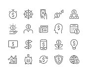 金融图标集-经典线条系列 金融图标集-经典线条系列