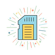 存储卡线路图标 存储卡线路图标