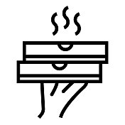 食品交付线图标,轮廓符号矢量插图 食品交付线图标,轮廓符号矢量插图