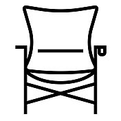 露营椅子线图标，轮廓符号矢量插图