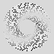 全轨道漩涡图案由黑白菱形方块构成 全轨道漩涡图案由黑白菱形方块构成