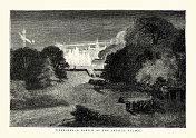 水晶宫的烟火表演，19世纪的维多利亚时代