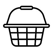 购物篮线图标，轮廓符号矢量插图