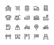 出租车，飞机，交通灯，卡车，道路工程图标