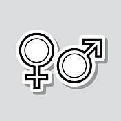 性别。灰色背景上的图标贴纸 性别。灰色背景上的图标贴纸