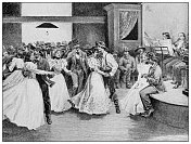 古董黑白照片:克朗代克淘金热，舞蹈